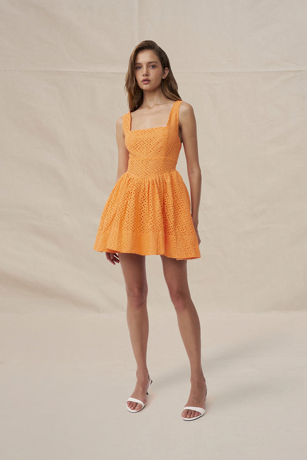 Vita Anglaise Mini Dress - Peach