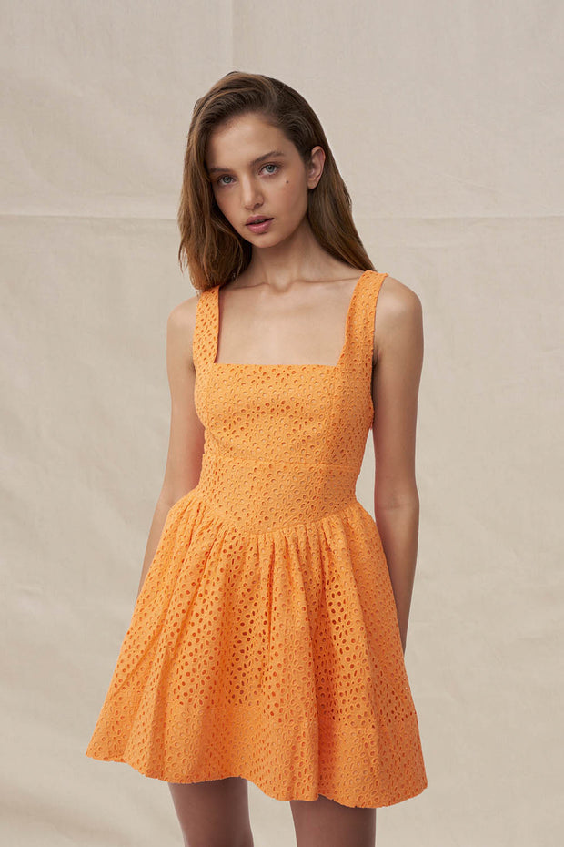Vita Anglaise Mini Dress - Peach