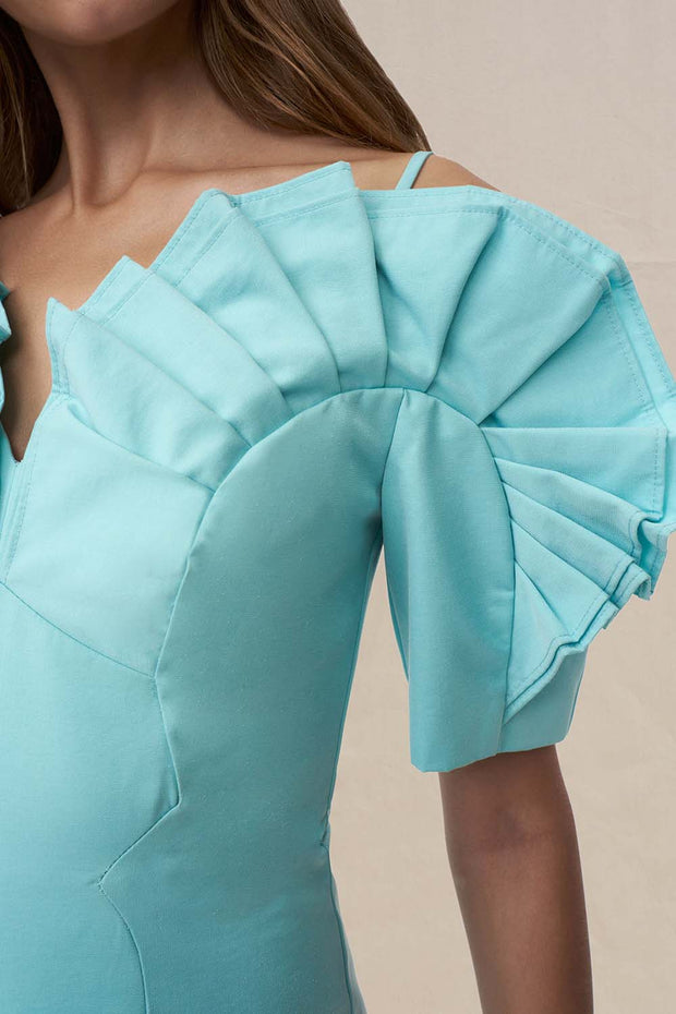 Ramira Off Shoulder Mini Dress - Blue