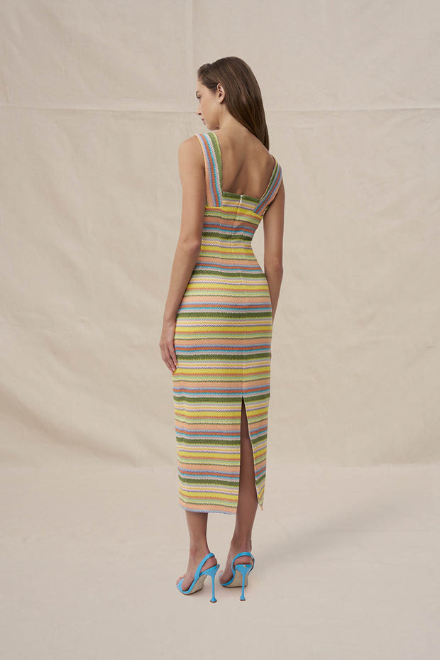 Isabella Weave Midi Dress - Multi Colour
