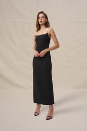 Daria Ankle Length Dress - Pink Black