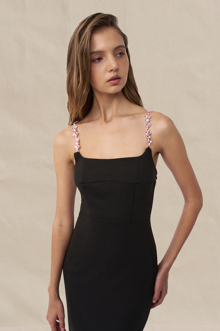 Daria Ankle Length Dress - Pink Black