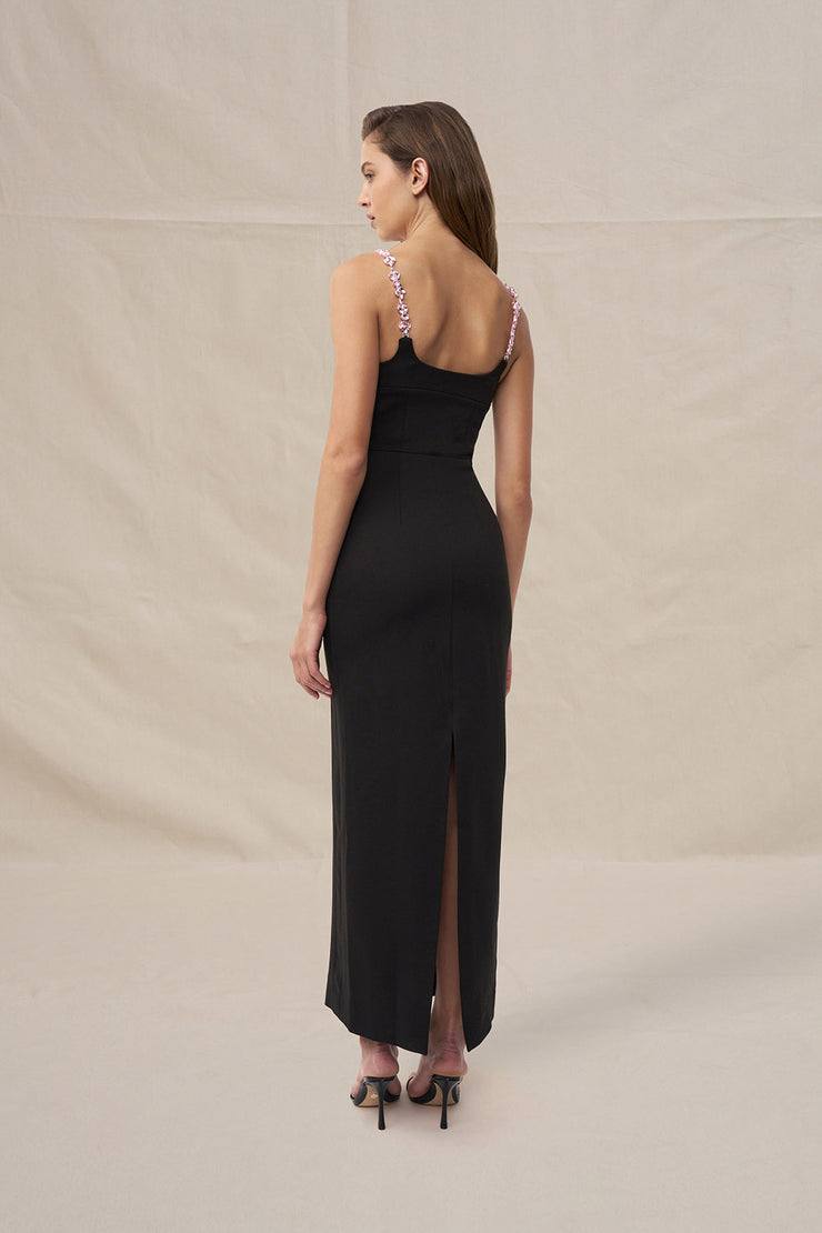 Daria Ankle Length Dress - Pink Black