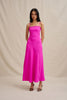 Denise Bias Midi Dress - Fushsia Pink