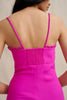 Denise Bias Midi Dress - Fushsia Pink