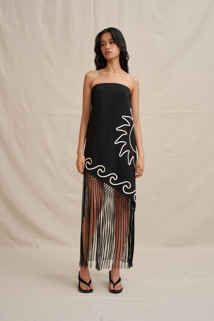Sun Bind Strapless Midi Dress