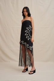 Sun Bind Strapless Midi Dress