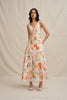 Bloomtide Maxi Dress - Multi Green Peach