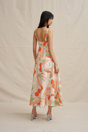 Bloomtide Maxi Dress - Multi Green Peach