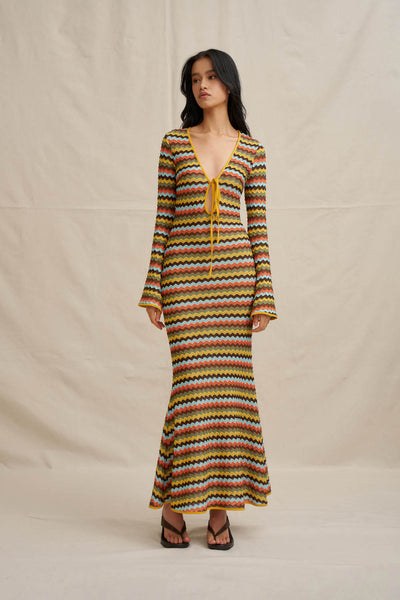 Fontana Tie Sheer Ankle Dress