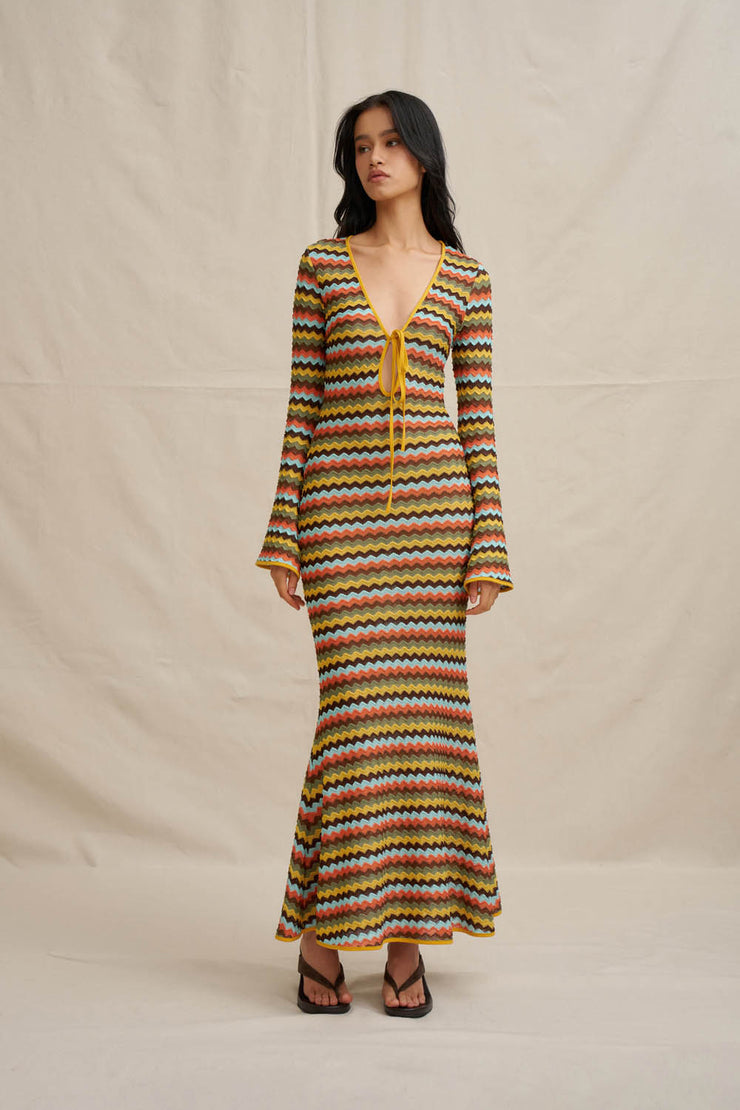 Fontana Tie Sheer Ankle Dress