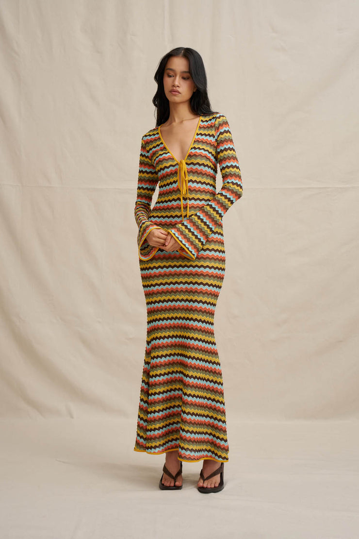 Fontana Tie Sheer Ankle Dress