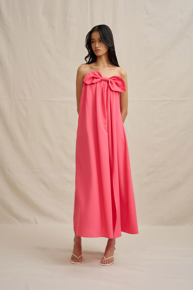 Sabrina Maxi Dress - Coral Pink BY JOHNNY. Sabrina Maxi Dress - Coral Pink BY JOHNNY.