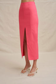 Chloe Midi Skirt - Coral Pink