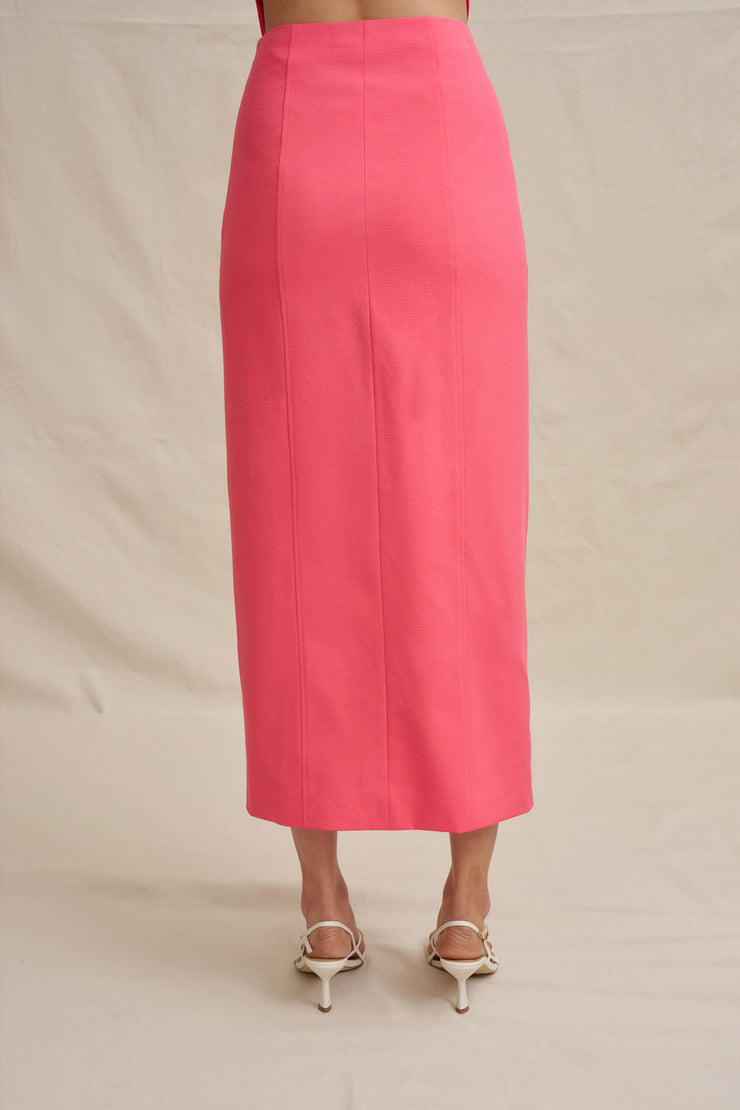 Chloe Midi Skirt - Coral Pink