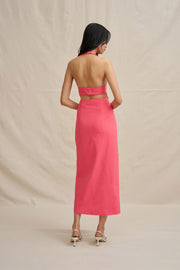 Chloe Midi Skirt - Coral Pink