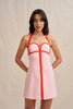 Wisteria Halter Mini Dress - Red Pink