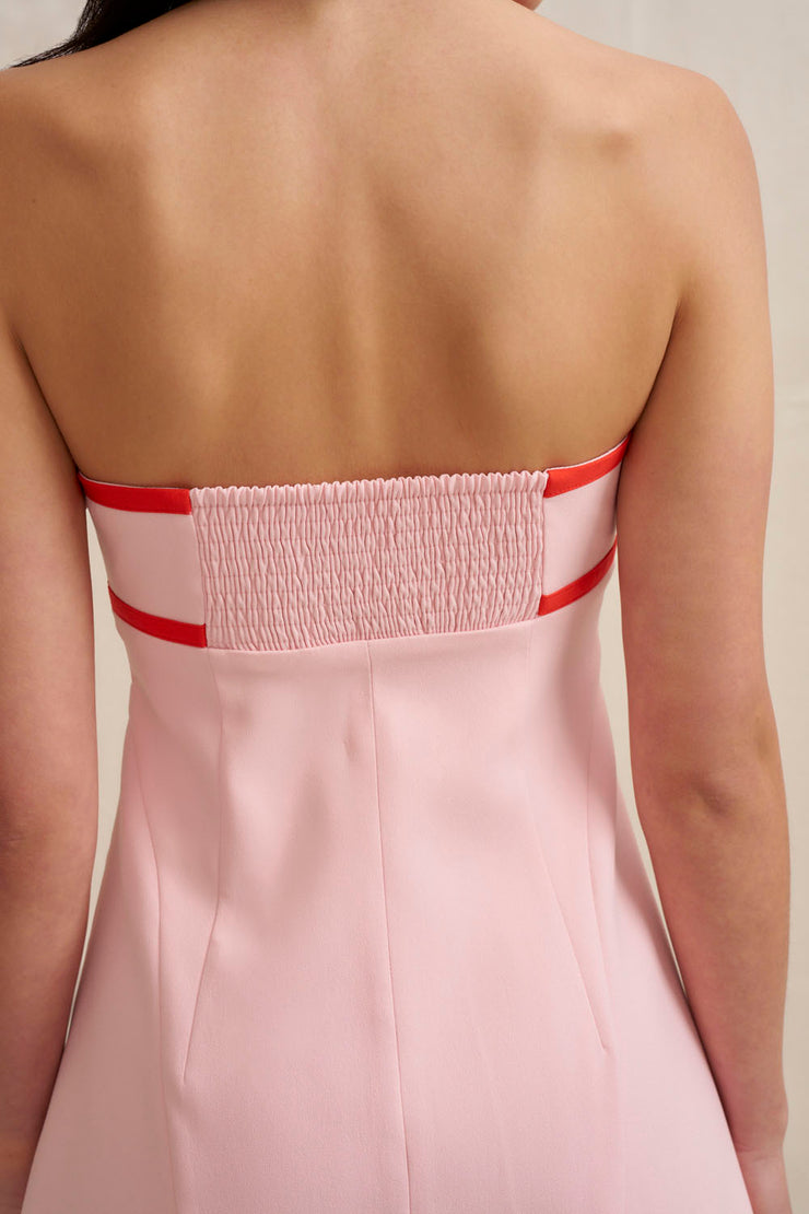 Wisteria Halter Mini Dress - Red Pink
