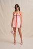 Wisteria Halter Mini Dress - Red Pink