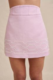 Paradise Contrast Mini Skirt - Ivory Lilac