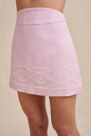 Paradise Contrast Mini Skirt - Ivory Lilac
