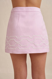 Paradise Contrast Mini Skirt - Ivory Lilac