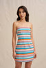 Skye Stripe Strapless Mini Dress - Pink Blue Orange Multi