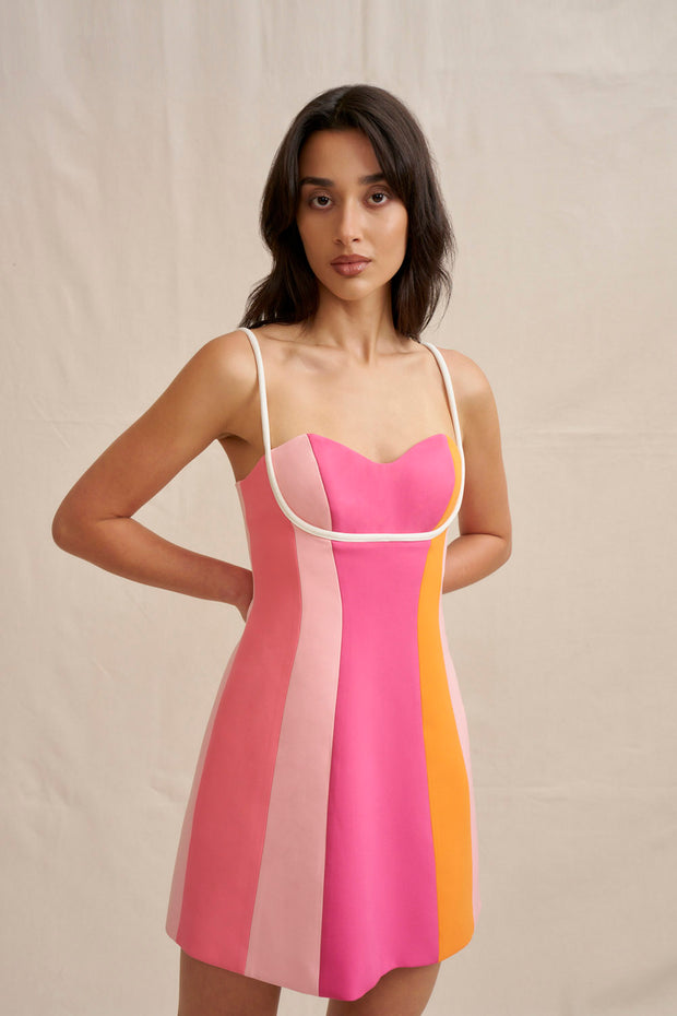 Pink Palette Mini Shift Dress - Multi Pink