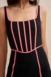 Basia Multi Pipe Bodice - Black