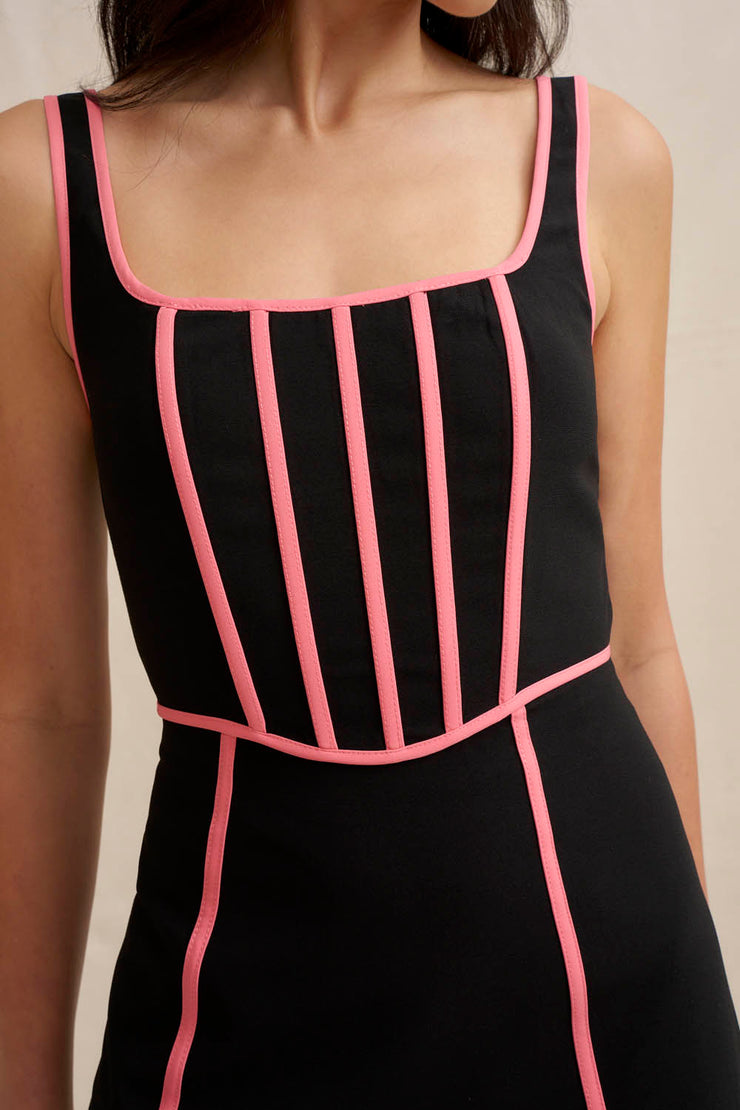 Basia Multi Pipe Bodice - Black