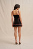Contrast Pipe Mini Skirt - Black