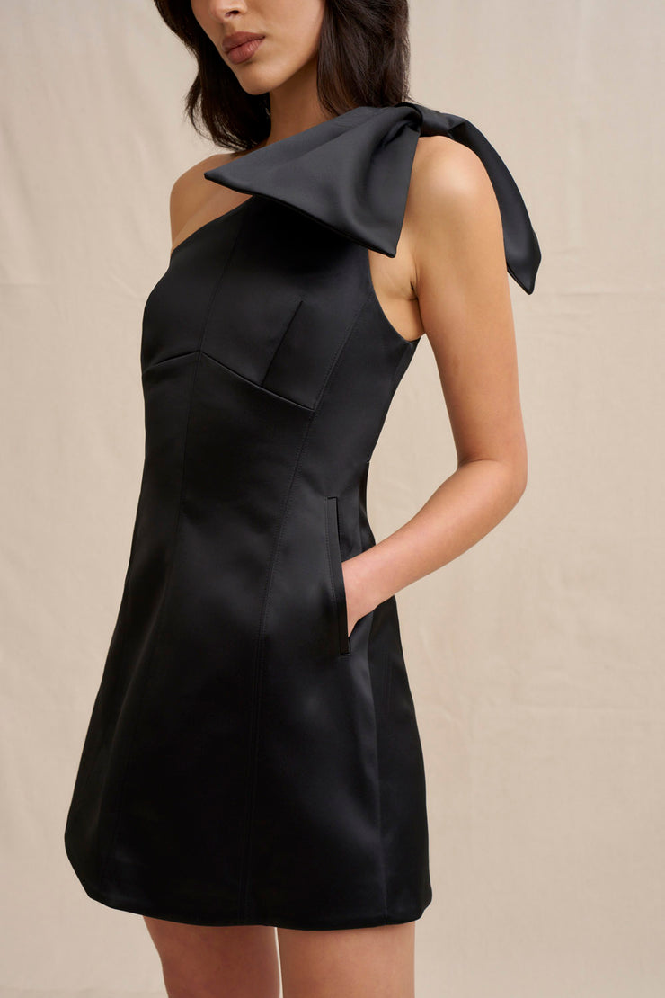 The Bow Mini Dress - Black
