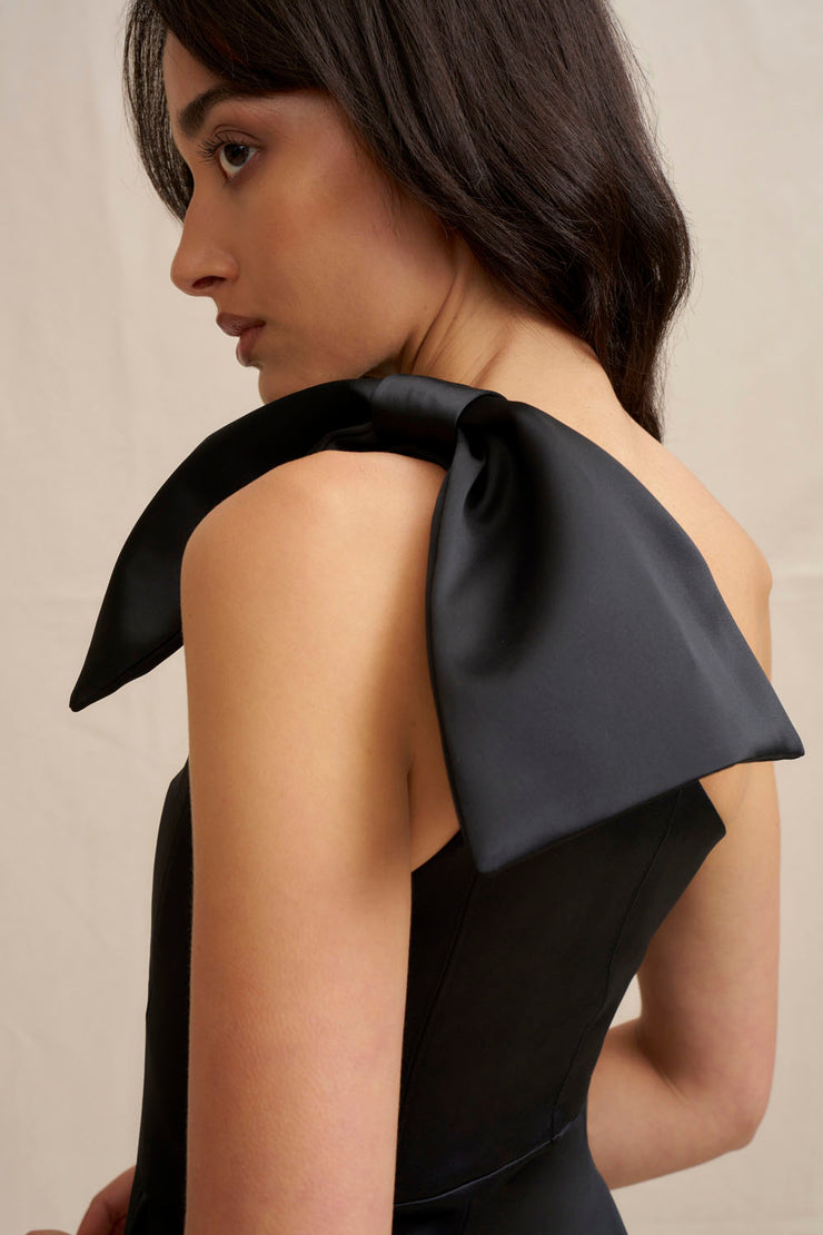 The Bow Mini Dress - Black