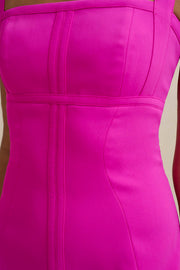 Lizzy Panel Mini Dress - Fuchsia Pink