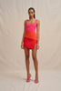 Technicolour Mini Dress - Pink Orange Red