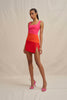 Technicolour Mini Dress - Pink Orange Red
