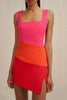 Technicolour Mini Dress - Pink Orange Red