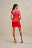 Technicolour Mini Dress - Pink Orange Red