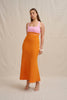 Christine Bias Midi Dress - Pink Orange