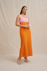 Christine Bias Midi Dress - Pink Orange