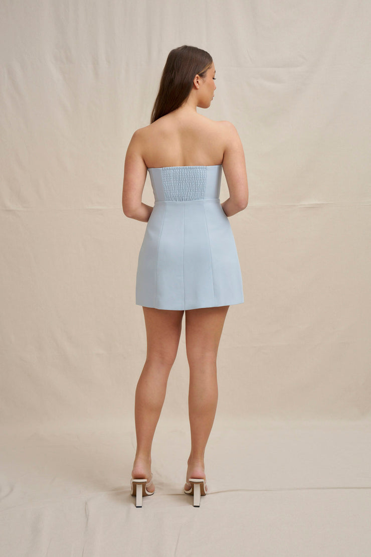Celeste Mini Dress - Pastel Blue BY JOHNNY. Celeste Mini Dress - Pastel Blue BY JOHNNY.