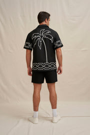 Paradise Palm Sun Shirt - Ivory Black