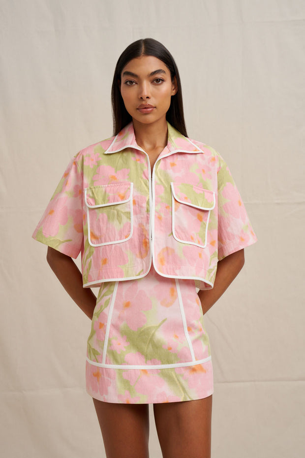 Aster Pipe Mini Skirt - Sorbet Floral