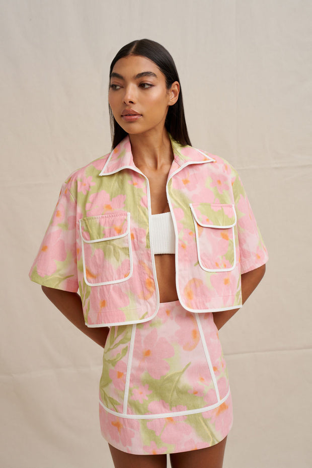 Aster Pipe Mini Skirt - Sorbet Floral