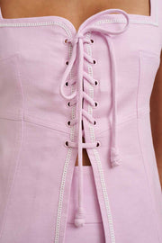 Paradise Lace Up Camisole - Ivory Lilac