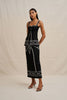 Paradise Palm Ankle Skirt - Ivory Black