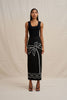 Paradise Palm Ankle Skirt - Ivory Black