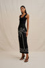 Paradise Palm Ankle Skirt - Ivory Black