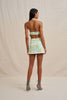 Painted Palm Shell Top - Yellow Blue Ivory