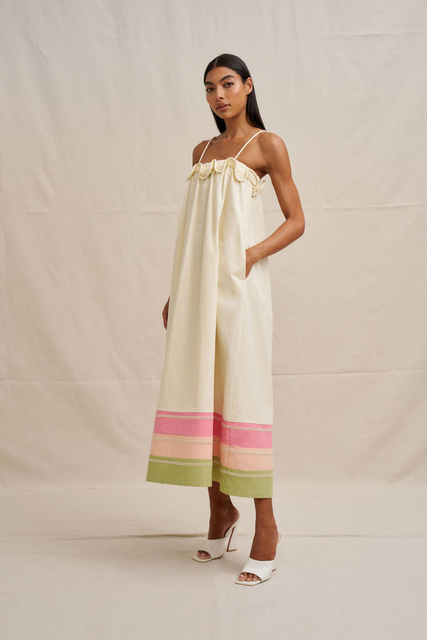 Verona Sun Dress - Ecru Multi